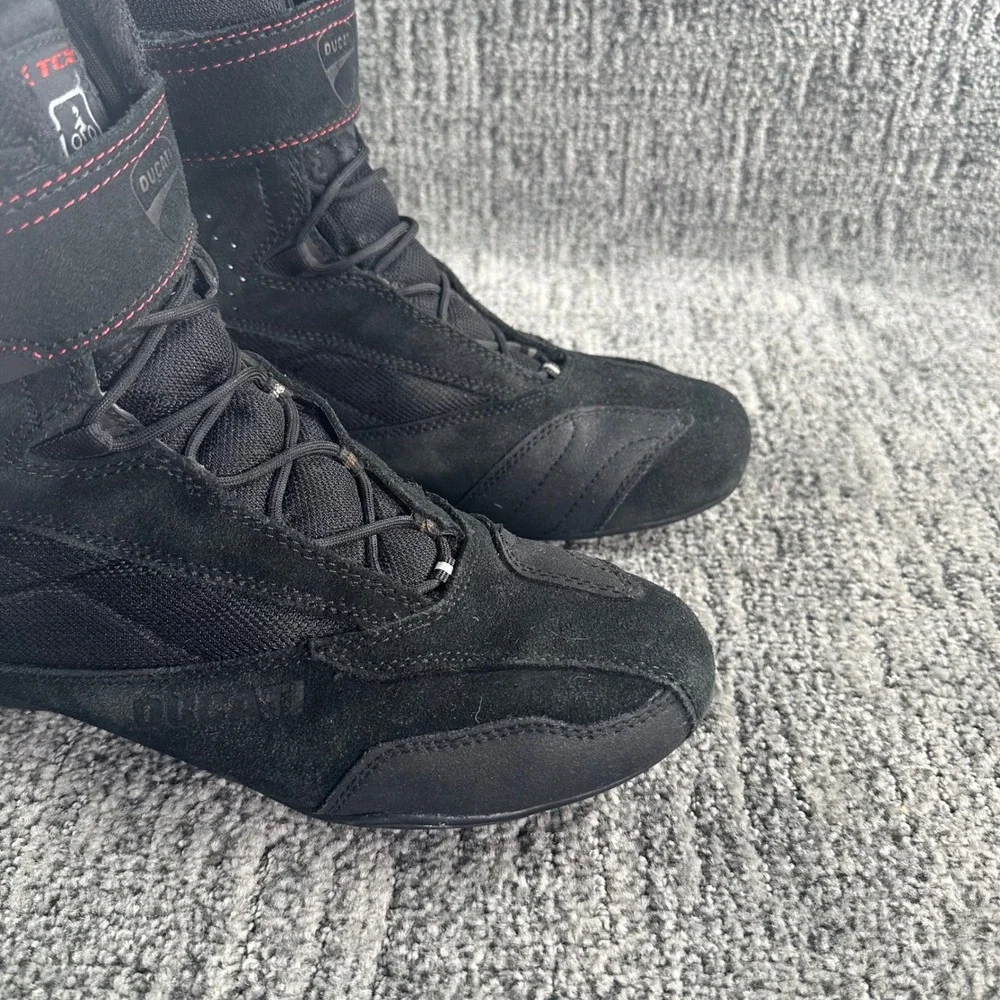 TCX Ducati Company 2 Motorcycle Riding Boots Mens Black 9 US 43 EU 6771W Suede